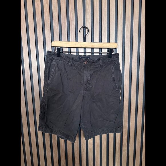 Abercrombie & Fitch Chino Shorts 30 Small Mens Black 8" Inseam - Picture 1 of 7